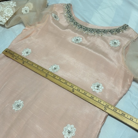 Shalwar kameez duppatta Indian Pakistani wear. Light pink white. Size M (40) - Picture 6 of 17